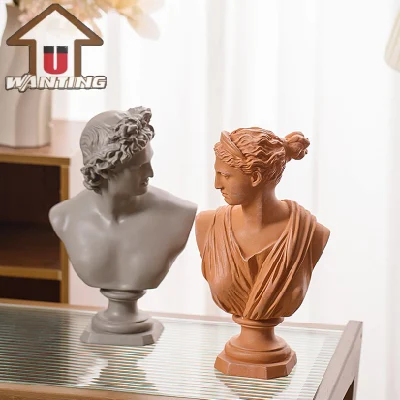 Clássico busto troféu apollo david cabeça esculturas de resina decoração de escritório presente promocional