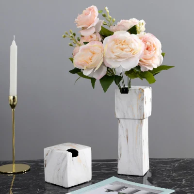 Vasos de flores de cerâmica simples e modernos para decoração de casa