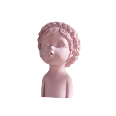 Figura de resina escultura interior criativo casa decorativa resina menina estátua