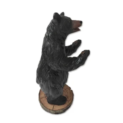 Estátua animal de resina de urso preto para decoração de jardim doméstico