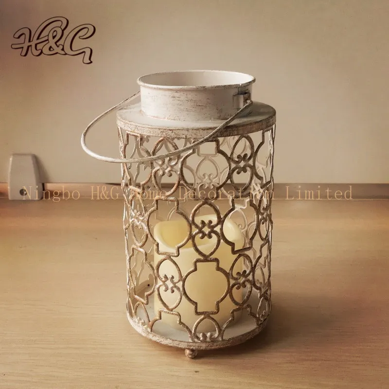 Lanterna de vela LED cilíndrica para decoração de casa