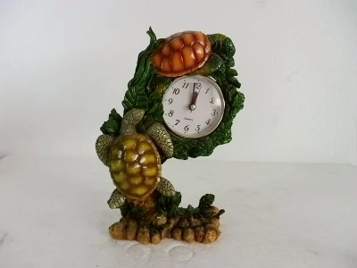 Relógio criativo resina tartaruga artesanato perfeito ornamento decorativo de mesa