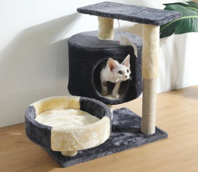 Condomínio de pelúcia personalizado para animais de estimação, sisal, móveis para arranhar, casa na árvore de gato