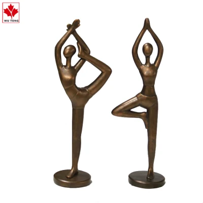 Resina Yoga Elegance Lady Yoga Set com Postura Estatueta de Yoga 3D